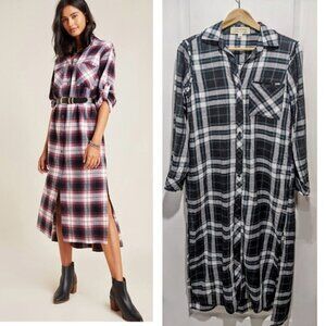 Cloth & Stone | Maxi Shirt Dress in Green Plaid